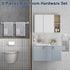 5 Set 304 24" 2 NearMoon Pieces Bathroom Hardware Stainless Steel, Square Towel Rack Kit - Towel Rod + Towel Ring +