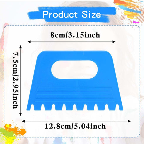 Ymapinc 8Pcs Plastic Paint Scraper Tool, Plastic Textured Art Tools, DIY Graffiti Oil Painting and Drawing Play