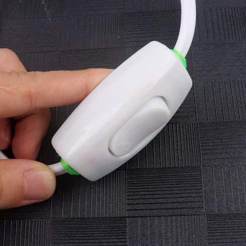 1pcs White Hanging Light Cord E27 Socket to 2-Prong with On/Off Switch, 26ft Wire