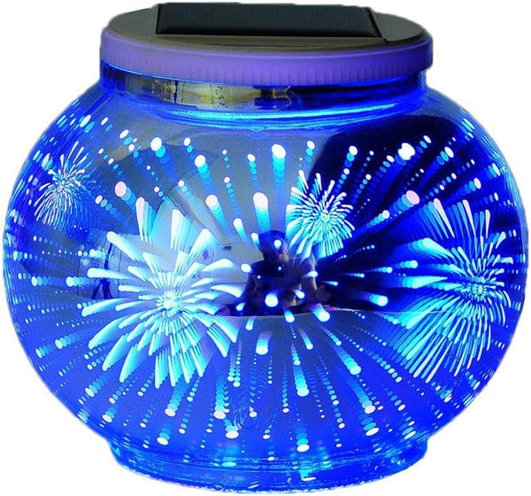 Idearsen Color Changing Solar Powered Glass Ball Led Garden Lights, Rechargeable Solar Table