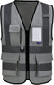 A-SAFETY Grey Security Vest with Zipper Pockets