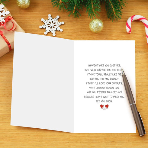 Naixiwen Christmas Pregnancy Announcement Card for Grandparents to Be, Christmas Pregnancy Reveal Card, New Baby Reveal