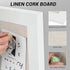Board2by White Cork Board Bulletin Board with Linen, Wood Framed 30" x 20"