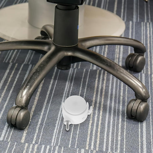 KAJNBN 4pcs 1.5 Inch 6x13mm White Universal Swivel Caster Wheels with Brake Threaded Stem Chair Wheels Replacement