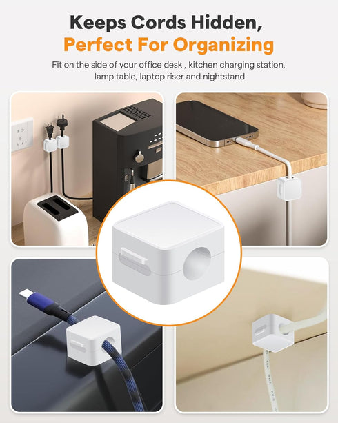 YRBIA 6 Pack Clips+2 (20 11.5mm Magnetic Cable Sheets Lables) Cute Self-Adhesive Sticker Lables, Ultra Slim Smooth