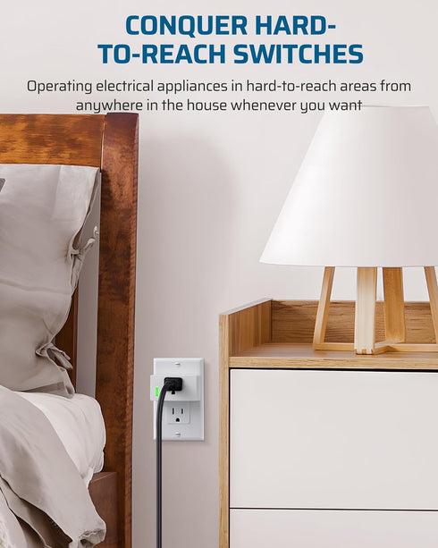 DEWENWILS 200FT 15A/1800W, (5 2 Range Remote Control Outlet, No Interference Strong Signal, Indoor Wireless Outlet