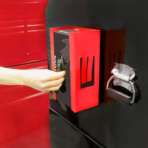 Mayouko Red Magnetic Glove Dispenser Holder, Wall Mount for Tissues, Disposal Gloves, Wipes, Tool Cart Accessory
