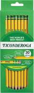 Ticonderoga Wood-Cased Pencils, Pre-Sharpened, 2 HB Soft, Yellow, 30 Count, 6 Packs