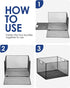 Housmile Foldable Mesh File Folder Organizer, Metal Storage Boxes, Letter Size File Box, 2 Pack