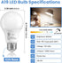 A19 Bulbs 60 E26 Bulbs, 4000K Lightbulbs, 9W 800 85+ 120V, Non-Dimmable, 6 Pack TJOY LED Light Watt Equivalent