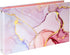 Legal-Size Binder for 8.5 x 14 Paper, 3 Ring Binder, 1 Inch, Landscape with Elastic Cord, Pink Marble