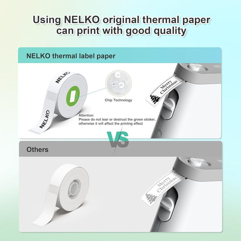 Nelko Label Maker Machine with Tape - P21 Bluetooth Mini Label Printer for Office Home Organizing, Green