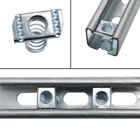 Strut Channel Nuts, 1/2-13 Spring Nuts with Zinc Electroplate Finish, 10 Pack for Strut Channel