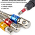 TIMESETL 3Pcs 1/4" 3/8" 1/2" Cr-V Hex Shank Impact Grade Socket Adapter Extension Set