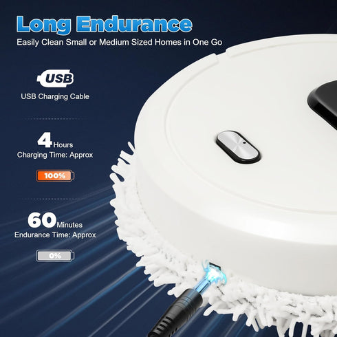 LIAUHO 360 60 Wet Dry Vacuum Cleaner, Wet and ARY Dual-Purpose Mopping Machine, Full-Surround Wipe, Minutes Runtime