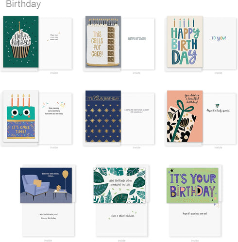 Box(60-Count) American Greetings All Occasion Deluxe Card Assortment with Envelopes and Storage