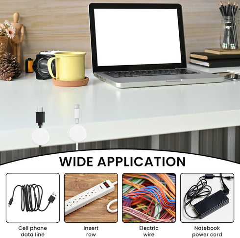 IFOKAMOG 24 Pack Cord Organizer Holder, Magnetic Desk Cable Clips Management, Rotatable Spring Cable Clips, Adhesive