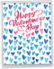 NobleWorks Jumbo Valentine's Day Love Greeting Card, 8.5 x 11 Inch with Envelope, Large Blue Hearts J3503VDG