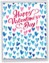 NobleWorks Jumbo Valentine's Day Love Greeting Card, 8.5 x 11 Inch with Envelope, Large Blue Hearts J3503VDG