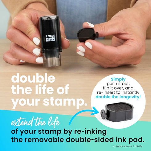 ExcelMark Thumbs Up Like Self-Inking Round Rubber Teacher Stamp with Blue Ink
