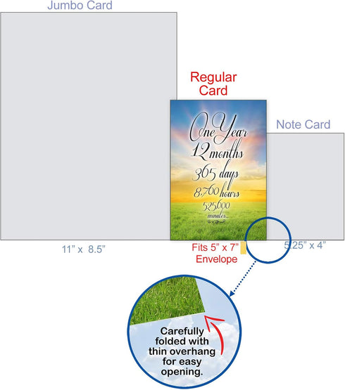 NobleWorks 1 Year Anniversary Recovery Card (5 x 7 Inch) with Envelope - Encouragement Sobriety Milestone Birthday