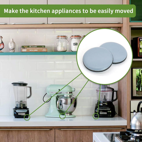 Appliance Sliders for Kitchen, Self Adhesive Small Appliance Slider for Counter - 3/4'' 24PCS Blue
