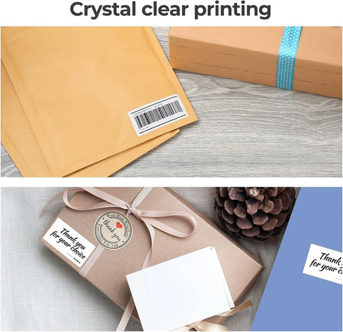 MUNBYN 2.25"x1.25" Thermal Sticker Labels, White Self-Adhesive Barcode Label Paper for Direct Thermal Printer, 1000