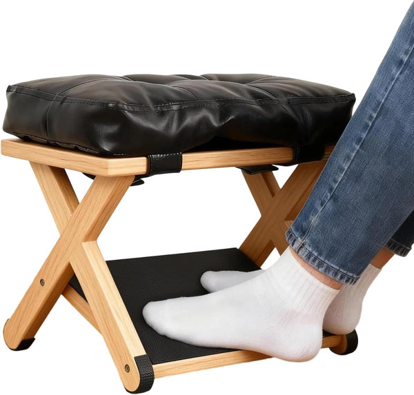 Generic Foot Rest Under Desk, Small Wooden Footstool, Double Layer Ergonomic Foot Stool,