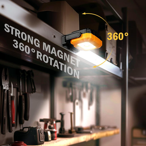 Magnetic Work Light, 1200LM COB LED Rechargeable with 15 Lighting Modes for Outdoor Use