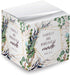 Religious Sticky Note Cube, 2.75" Memo Block Printed on 4 Sides, Modern Floral Christian Design