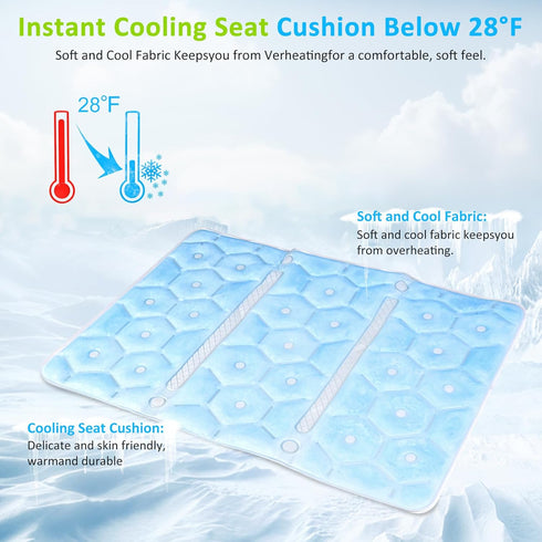 Y28F PCM Cooling Seat Cushion, Desk Chair Cushion Reusable Ice Mat with Cooling Mat Technology, No Condensation