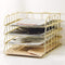 Jolitac Rose Gold 4-Tier Stackable Paper Tray - Decorative Desk Organizer for File Documents in Home & Office (Gold)
