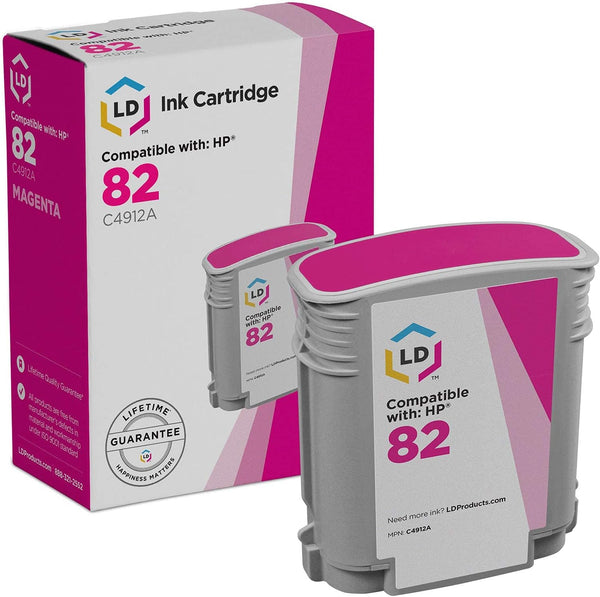LD Products Remanufactured Ink Cartridge Replacement for HP 82 C4912A (Magenta), Compatible with HP DesignJet