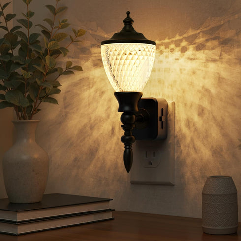 L LOHAS LED Night Lights Plug into Wall,Vintage Night Light with Dusk