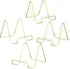 BANBERRY DESIGNS 6 Inch Wire Easel Display Stand, Twisted Brass Metal, Pack of 4