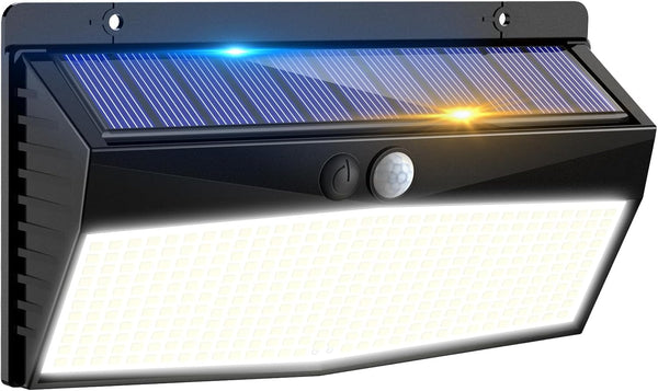 Peasur 368 LED Solar Lights Outdoor Motion Sensor, Fence Light with 3