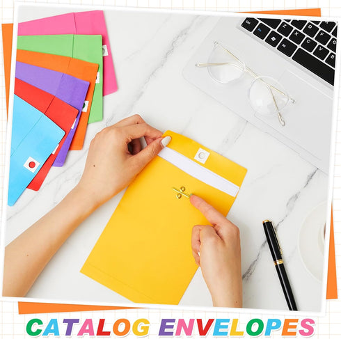 Geyee 200 Pcs 5 x 7" Manilla Clasp Envelopes, Gummed Closure 28 lb Kraft Paper for Storing or Mailing