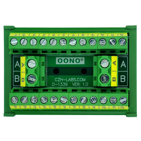 OONO DIN Rail Mount 30A/300V, 2x12 Position Screw Terminal Block Distribution Module
