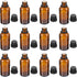 Uonlytech Glass Bottles 12Pcs Essential Oil Bottles, 20ml Bottle with Orifice Reducer Refillable Liquid Dispenser for Oil Blends Perfumes Lab Chemicals Glass Containers by Uonlytech