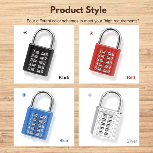 MroMax 2Pcs 10-Digit Combination Padlock Push Button Lock for Locker, Gym, Case, Drawer, Toolbox Electric White