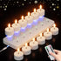 Rechargeable Flameless Tea Lights Candles with Charging Station 12Pcs Battery Tea Lights