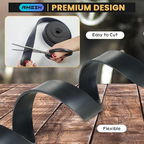 Neoprene Rubber Strip, 1" Wide x 1/8" Thick x 10 Ft Long Solid Rubber Roll for DIY Gasket, Seal, Crafting, Protection