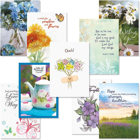 Get Well Greeting Card Value Pack by Current – Set of 18 (9 Designs), Large 5 x 7 inches, Envelopes Included
