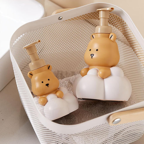 Ywmsfl 250/500ml Cartoon Bear Foaming Soap Dispenser Refillable Hand Sanitizers and Shampoo Bottle for Bathroom