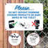 10x14 Inches, .040 Please Do Not Deposit Feminine Products Baby Wipes in Toilet with Graphic Sign, Rust Free Aluminum