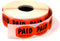 Paid Thank You Fluorescent Orange Self Adhesive Labels, Sold Retail Stickers, 1 Roll, 1000 Pack, .85" H x 1.2" W