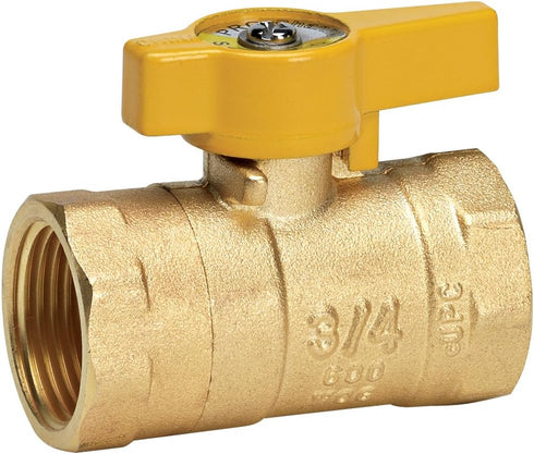 Homewerks 0.75-Inch Brass Gas Ball Valve, Female Thread, VGV2LHB4CB (Letters on Valve May Vary)