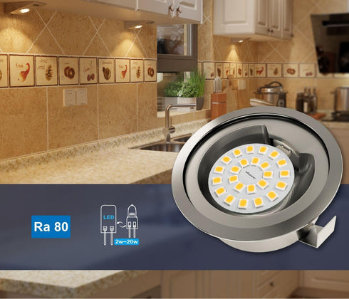 G4 LED Bulb Warm White 3000K, 2W - 20W Halogen JC Bulb Replacement, 12V G4 Base, Under Cabinet Puck Light Bulbs, 6 Pack