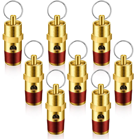 8 Pcs 1/4" Male NPT Pressure Relief Valve Safety Valve Air Compressor Check Valve (200 psi Set Pressure)