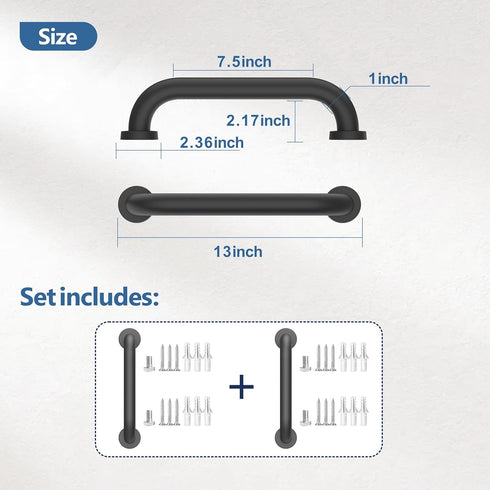 Stair Hand Railing, Safety Handle Bar, Iron Outdoor Deck Rail, Rustic Pipe Handle Wall Mount (2)